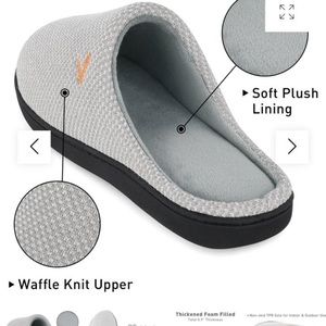 VONMAY Men's Slippers Two-Tone Cozy House Shoes Open Back Memory Foam Slippers